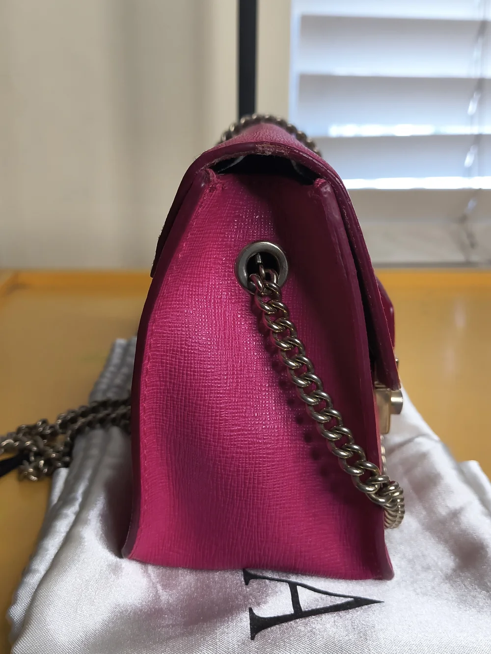 Furla Metropolis Mini Crossbody Bag Pink Saffiano Leather Chain With Dust Bag - Picture 2 of 7